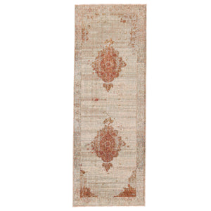 Jaipur Living Jaipur Living Valentia Distressed Medallion Rug Polyester Viscose Warm Terracotta 3' x 8' RUG151239