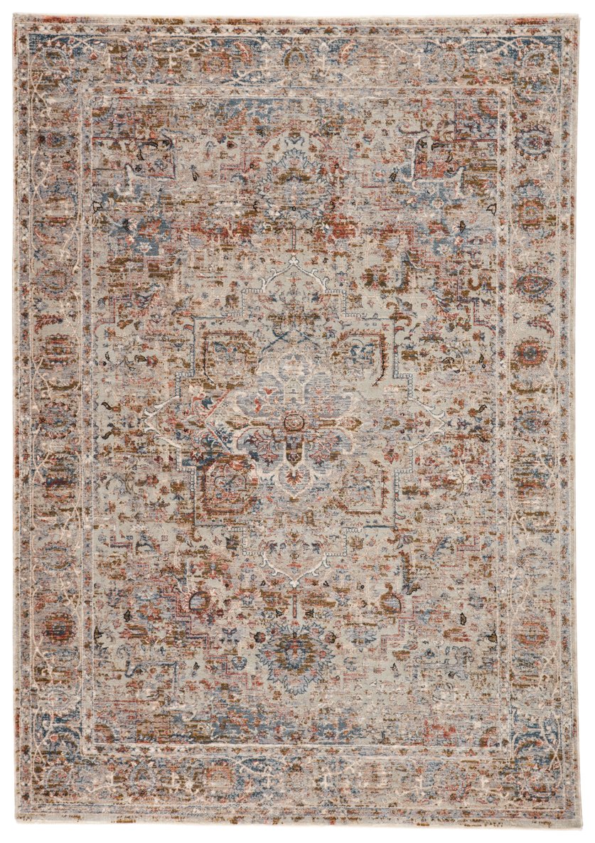 Jaipur Living Valentia Pierce Vln09 Powerloomed Machinemade 70% Polyester 30% Viscose Vintage Medallion Indoor Rug Gray, Multicolor 70% Polyester 30% Viscose Rug146701