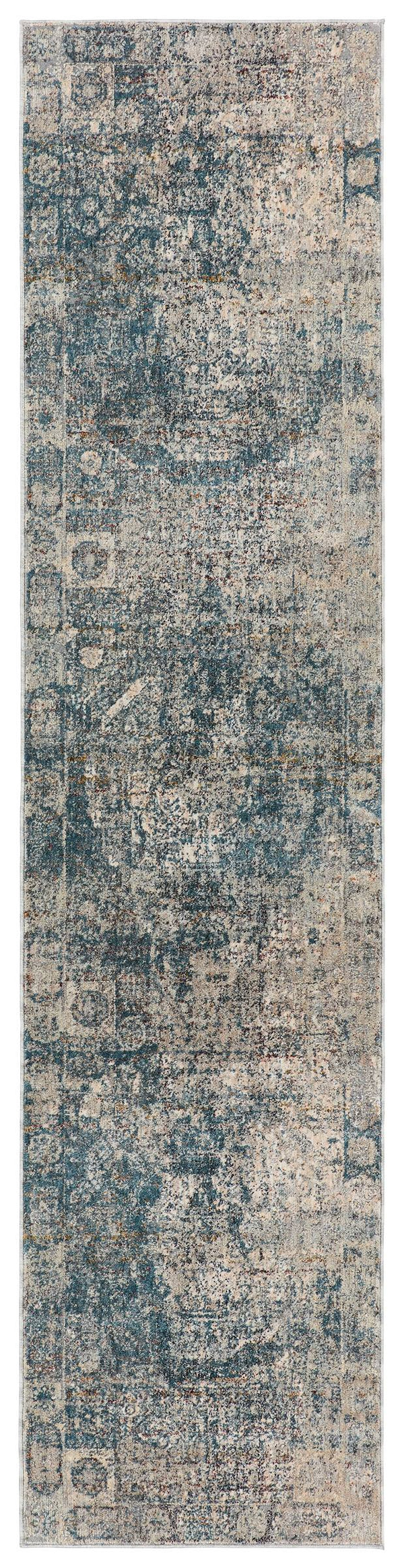 Jaipur Living Jaipur Living Arcadia Persian Medallion Runner Rug Distressed High-low Pile Hallway Blue/Gray RUG151333