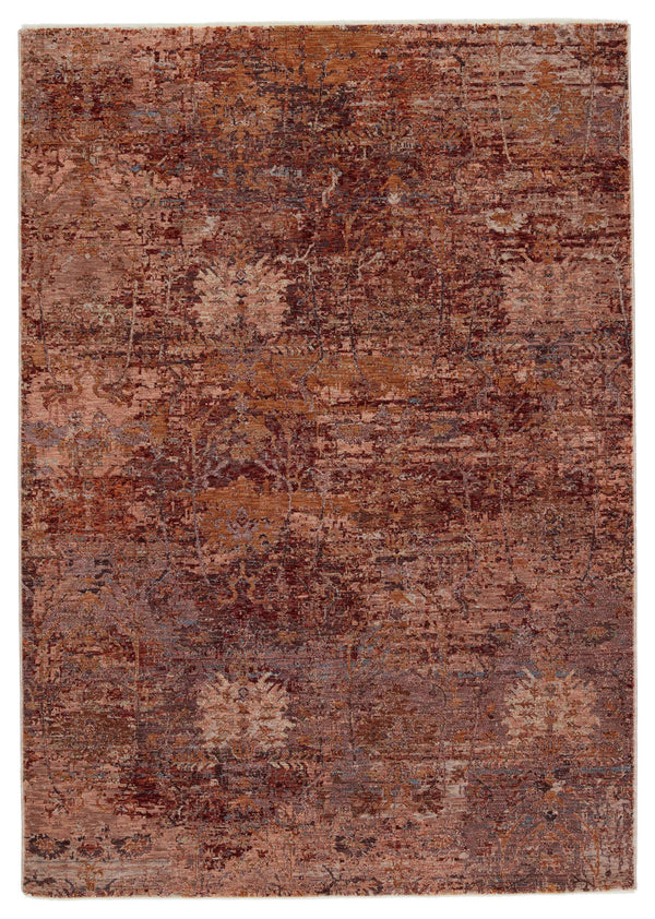 Jaipur Living Jaipur Living Ozella Distressed Floral Polyester Viscose Rug for Bohemian Rooms Red 8' X 10' RUG151323