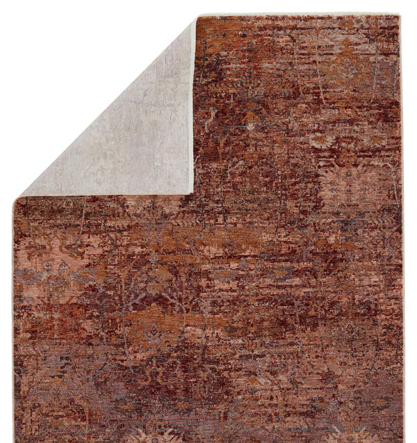 Jaipur Living Jaipur Living Ozella Distressed Floral Polyester Viscose Rug for Bohemian Rooms Red 2'5" X 10' RUG151325