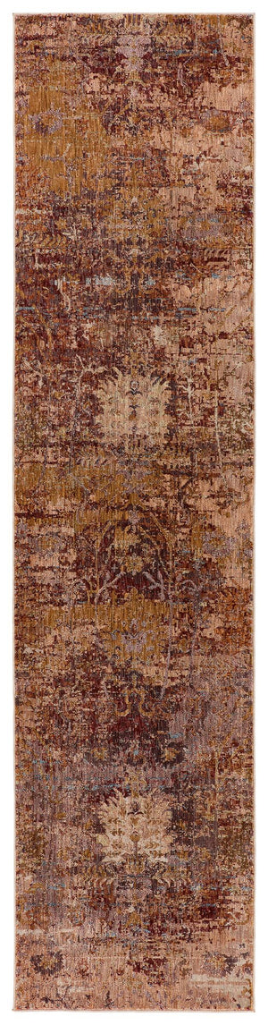 Jaipur Living Jaipur Living Ozella Distressed Floral Polyester Viscose Rug for Bohemian Rooms Red 2'5" X 10' RUG151325