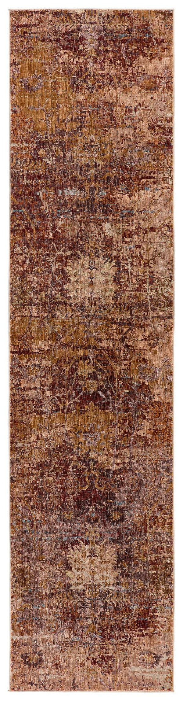 Jaipur Living Jaipur Living Ozella Distressed Floral Polyester Viscose Rug for Bohemian Rooms Red 2'5" X 10' RUG151325