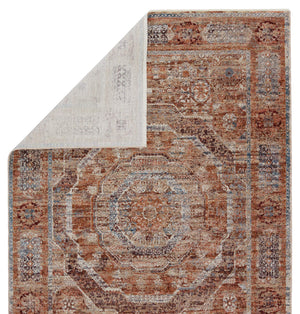 Jaipur Living Jaipur Living Arcadia Persian Medallion Runner Rug Distressed High-low Pile Hallway Rust/Blue RUG151341