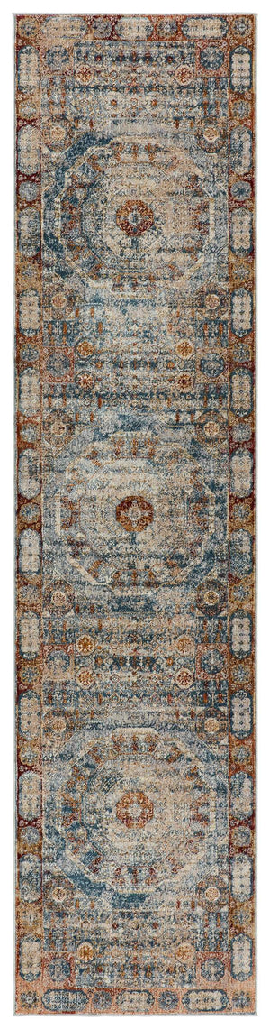 Jaipur Living Jaipur Living Arcadia Persian Medallion Runner Rug Distressed High-low Pile Hallway Blue/Red RUG151337