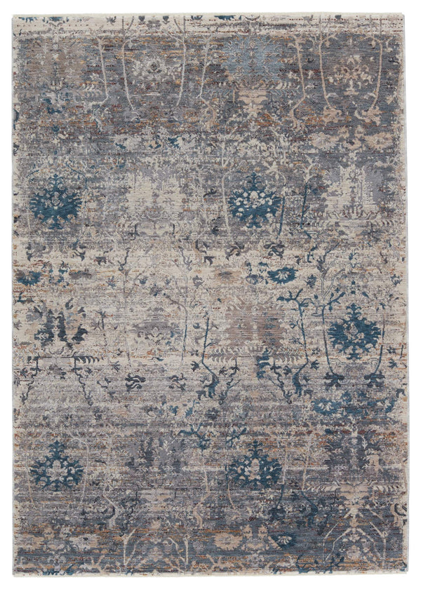 Jaipur Living Jaipur Living Ozella Distressed Floral Polyester Viscose Rug for Bohemian Rooms Gray 8' X 10' RUG151327