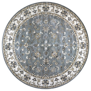 Rizzy Valintino VN9658 Hand Tufted Traditional Wool Rug Gray 8' x 8' Round