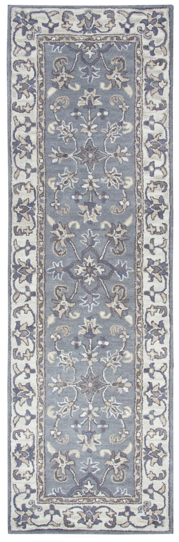 Rizzy Valintino VN9658 Hand Tufted Traditional Wool Rug Gray 2'6" x 8'