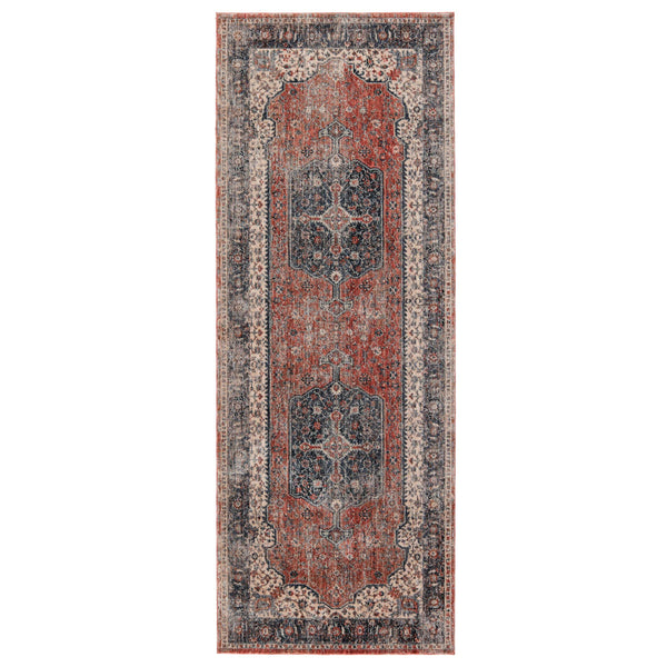 Jaipur Living Vibe by Jaipur Living Temple Medallion Runner Rug Distressed Vintage Entryway Accent Gray 3' X 8' RUG151218