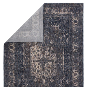 Jaipur Living Vibe by Jaipur Living Temple Medallion Runner Rug Distressed Vintage Entryway Accent Blue 9' X 13' RUG147195
