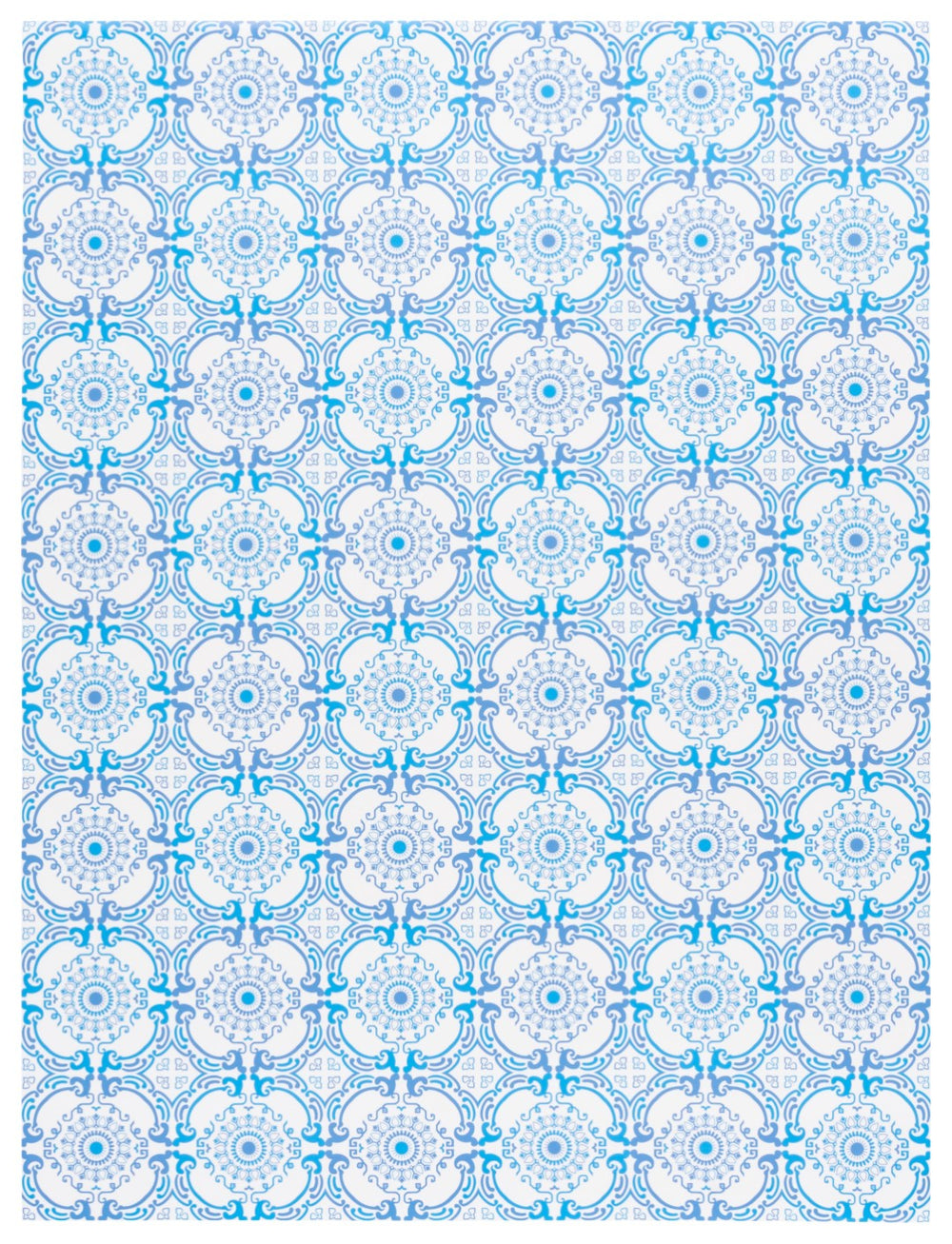 Safavieh Vinyl Floor Area Rug With Elegant Medallion Design – Durable Pvc For High-traffic Spaces, Easy Care Blue ,Ivory Polyvinyl Chloride (Pvc) Vnf113m-6