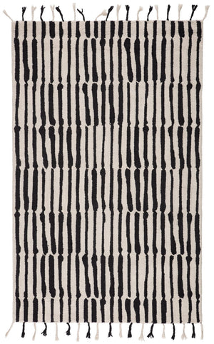 Jaipur Living Vera By Nikki Chu Saville Vnk08 Tufted Handmade 100% Wool Contemporary/Modern Tribal Indoor Rug Black, Ivory 100% Wool, 100% Cotton Rug145420