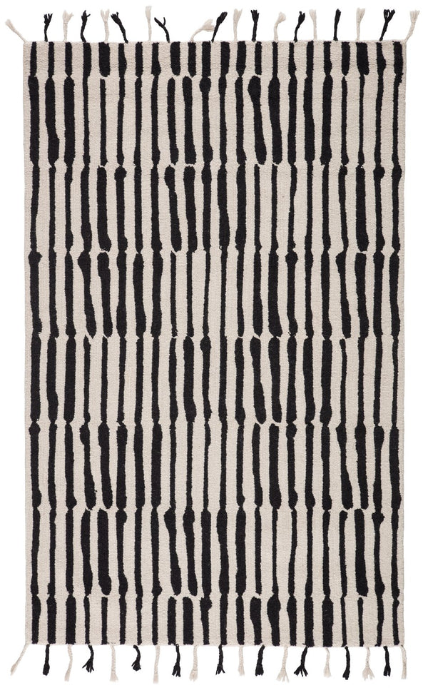 Jaipur Living Vera By Nikki Chu Saville Vnk08 Tufted Handmade 100% Wool Contemporary/Modern Tribal Indoor Rug Black, Ivory 100% Wool, 100% Cotton Rug145420
