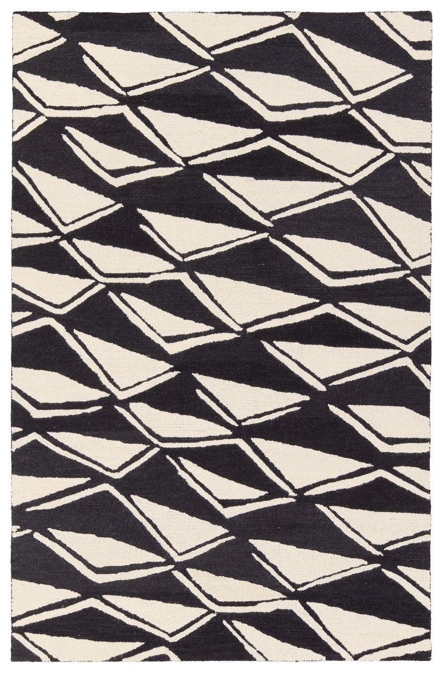 Jaipur Living Vera By Nikki Chu Movran Vnk11 Tufted Handmade 100% Wool Geometric Tribal Indoor Rug Black 100% Wool, 100% Polyester Rug161833