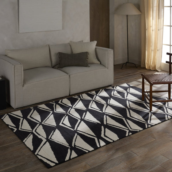 Jaipur Living Vera By Nikki Chu Movran Vnk11 Tufted Handmade 100% Wool Geometric Tribal Indoor Rug Black 100% Wool, 100% Polyester Rug161833