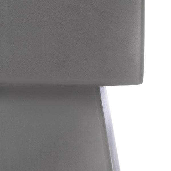 Safavieh ZEN Indoor/Outdoor Mushroom Accent Stool – Modern Concrete Design for Stylish Spaces & Durability Dark Grey VNN1000A