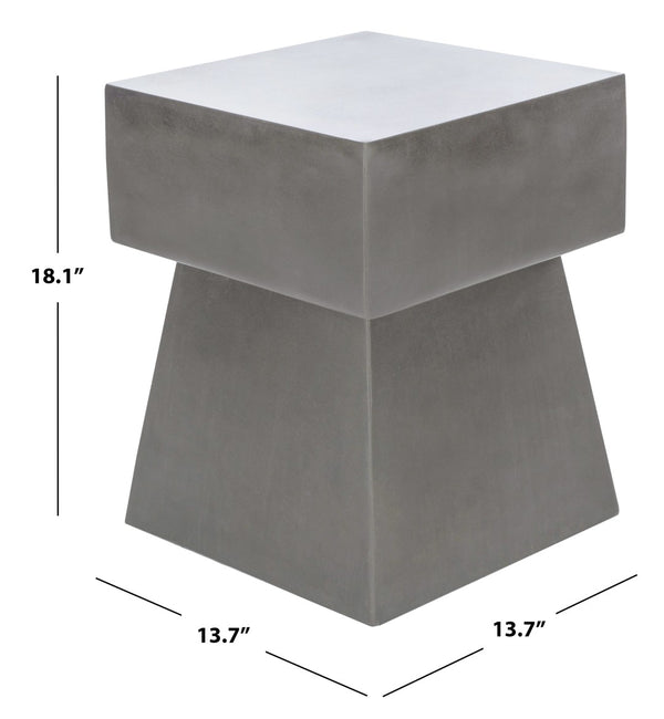Safavieh ZEN Indoor/Outdoor Mushroom Accent Stool – Modern Concrete Design for Stylish Spaces & Durability Dark Grey VNN1000A