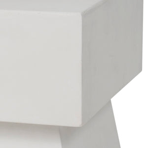 Safavieh ZEN Indoor/Outdoor Mushroom Accent Stool – Modern Concrete Design for Stylish Spaces & Durability Ivory VNN1000B