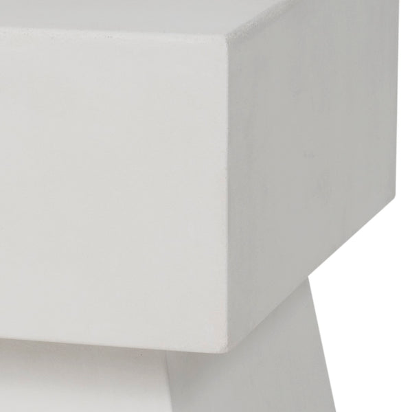 Safavieh ZEN Indoor/Outdoor Mushroom Accent Stool – Modern Concrete Design for Stylish Spaces & Durability Ivory VNN1000B
