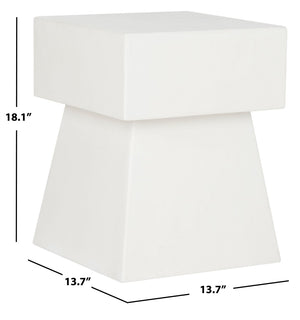 Safavieh ZEN Indoor/Outdoor Mushroom Accent Stool – Modern Concrete Design for Stylish Spaces & Durability Ivory VNN1000B