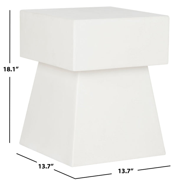 Safavieh ZEN Indoor/Outdoor Mushroom Accent Stool – Modern Concrete Design for Stylish Spaces & Durability Ivory VNN1000B
