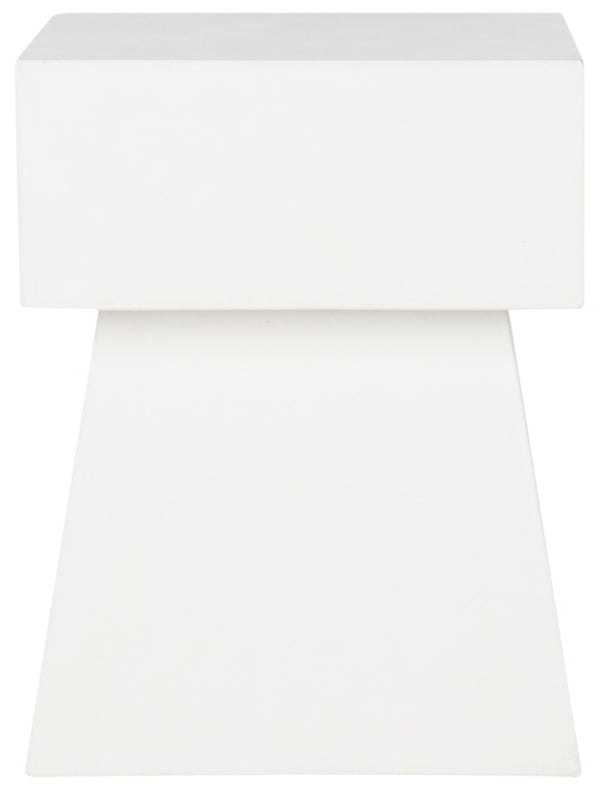 Safavieh ZEN Indoor/Outdoor Mushroom Accent Stool – Modern Concrete Design for Stylish Spaces & Durability Ivory VNN1000B
