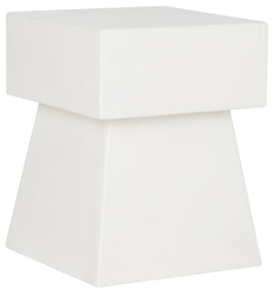 Safavieh ZEN Indoor/Outdoor Mushroom Accent Stool – Modern Concrete Design for Stylish Spaces & Durability Ivory VNN1000B