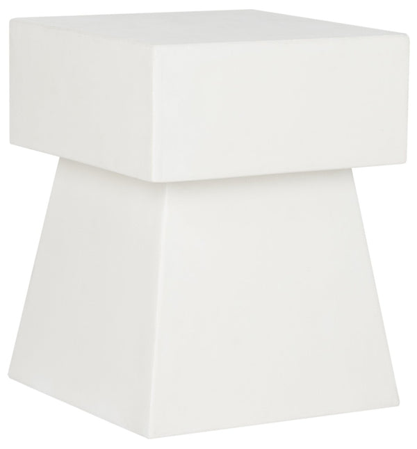 Safavieh ZEN Indoor/Outdoor Mushroom Accent Stool – Modern Concrete Design for Stylish Spaces & Durability Ivory VNN1000B