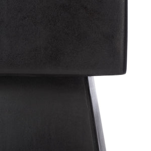 Safavieh ZEN Indoor/Outdoor Mushroom Accent Stool – Modern Concrete Design for Stylish Spaces & Durability Black VNN1000C