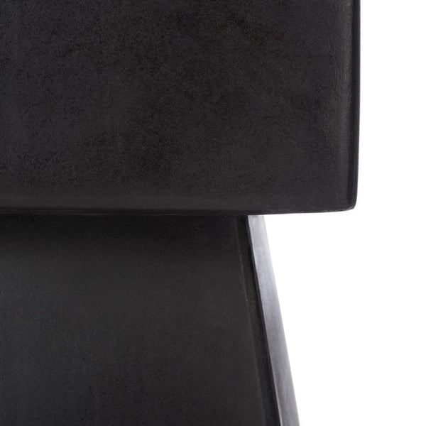 Safavieh ZEN Indoor/Outdoor Mushroom Accent Stool – Modern Concrete Design for Stylish Spaces & Durability Black VNN1000C