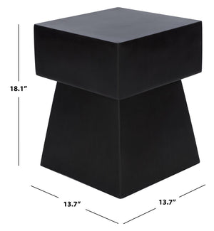 Safavieh ZEN Indoor/Outdoor Mushroom Accent Stool – Modern Concrete Design for Stylish Spaces & Durability Black VNN1000C