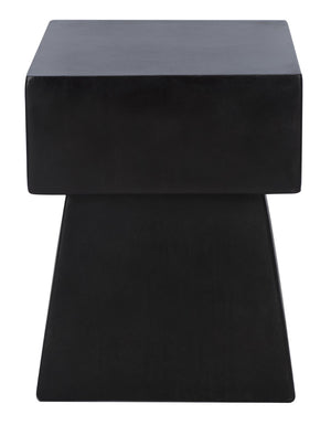 Safavieh ZEN Indoor/Outdoor Mushroom Accent Stool – Modern Concrete Design for Stylish Spaces & Durability Black VNN1000C