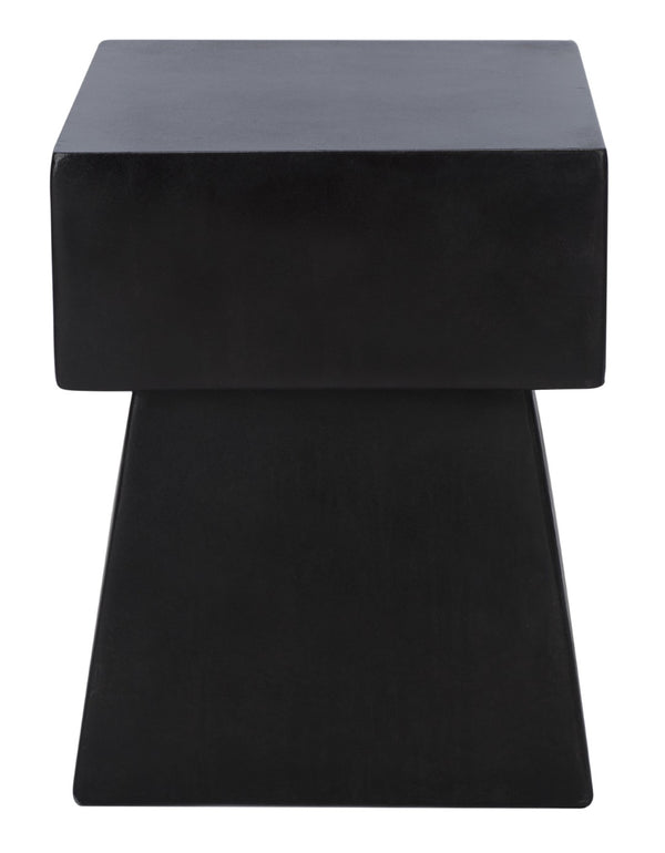 Safavieh ZEN Indoor/Outdoor Mushroom Accent Stool – Modern Concrete Design for Stylish Spaces & Durability Black VNN1000C