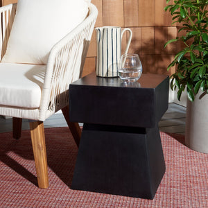 Safavieh ZEN Indoor/Outdoor Mushroom Accent Stool – Modern Concrete Design for Stylish Spaces & Durability Black VNN1000C