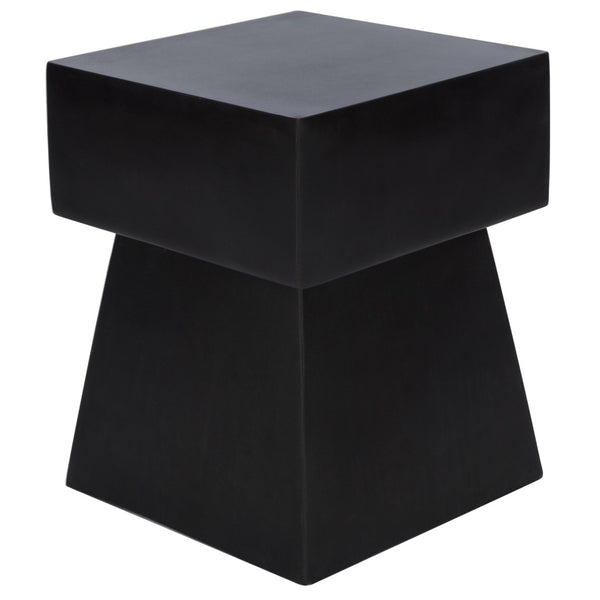 Safavieh ZEN Indoor/Outdoor Mushroom Accent Stool – Modern Concrete Design for Stylish Spaces & Durability Black VNN1000C