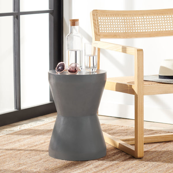 Safavieh TORRE Contemporary Concrete Accent Stool – Stylish Multi-Purpose Design for Indoor & Outdoor Use Dark Grey VNN1001A