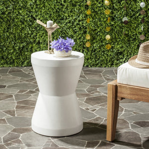 Safavieh TORRE Contemporary Concrete Accent Stool – Stylish Multi-Purpose Design for Indoor & Outdoor Use Ivory VNN1001B