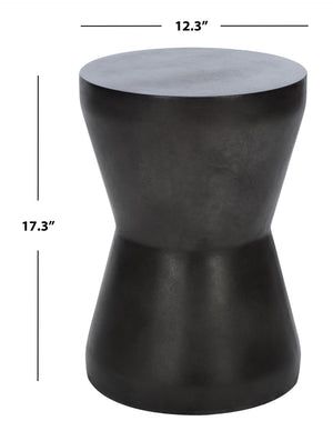 Safavieh TORRE Contemporary Concrete Accent Stool – Stylish Multi-Purpose Design for Indoor & Outdoor Use Black VNN1001C