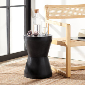 Safavieh TORRE Contemporary Concrete Accent Stool – Stylish Multi-Purpose Design for Indoor & Outdoor Use Black VNN1001C