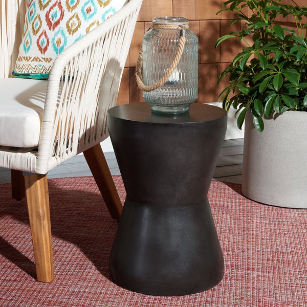Safavieh TORRE Contemporary Concrete Accent Stool – Stylish Multi-Purpose Design for Indoor & Outdoor Use Black VNN1001C