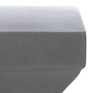 Safavieh CURBY Concrete Accent Stool - Stylish Industrial Chic for Indoor & Outdoor Spaces, Versatile Design Dark Grey VNN1002A