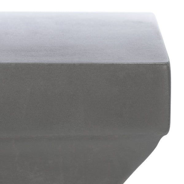 Safavieh CURBY Concrete Accent Stool - Stylish Industrial Chic for Indoor & Outdoor Spaces, Versatile Design Dark Grey VNN1002A