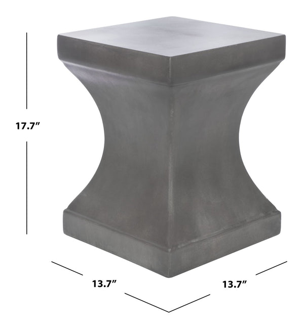 Safavieh CURBY Concrete Accent Stool - Stylish Industrial Chic for Indoor & Outdoor Spaces, Versatile Design Dark Grey VNN1002A