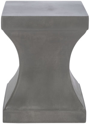 Safavieh CURBY Concrete Accent Stool - Stylish Industrial Chic for Indoor & Outdoor Spaces, Versatile Design Dark Grey VNN1002A