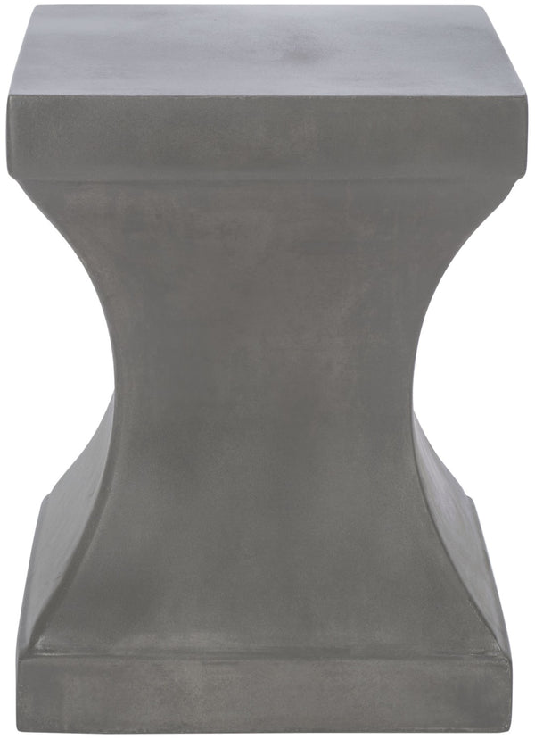 Safavieh CURBY Concrete Accent Stool - Stylish Industrial Chic for Indoor & Outdoor Spaces, Versatile Design Dark Grey VNN1002A