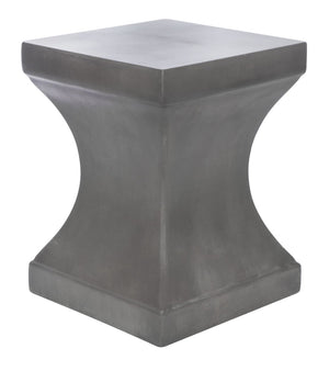 Safavieh CURBY Concrete Accent Stool - Stylish Industrial Chic for Indoor & Outdoor Spaces, Versatile Design Dark Grey VNN1002A
