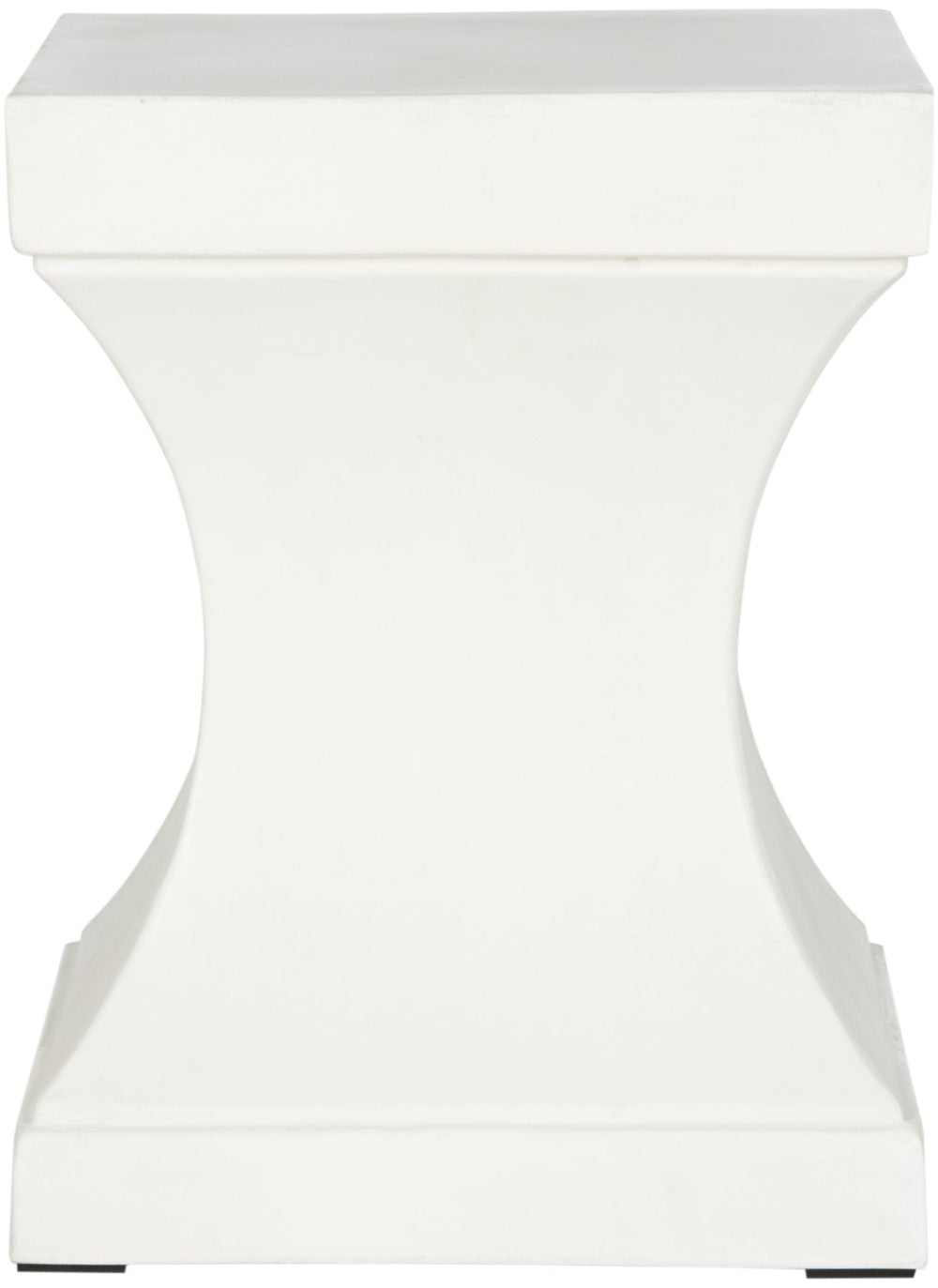 Safavieh CURBY Concrete Accent Stool - Stylish Industrial Chic for Indoor & Outdoor Spaces, Versatile Design Ivory VNN1002B