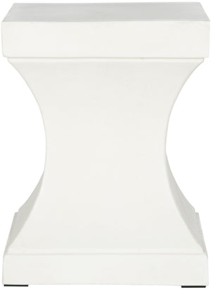 Safavieh CURBY Concrete Accent Stool - Stylish Industrial Chic for Indoor & Outdoor Spaces, Versatile Design Ivory VNN1002B