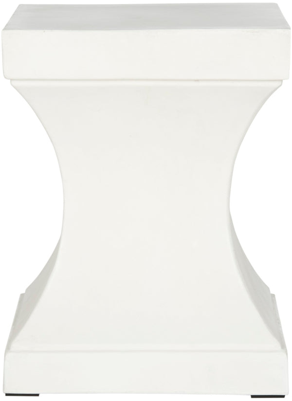 Safavieh CURBY Concrete Accent Stool - Stylish Industrial Chic for Indoor & Outdoor Spaces, Versatile Design Ivory VNN1002B