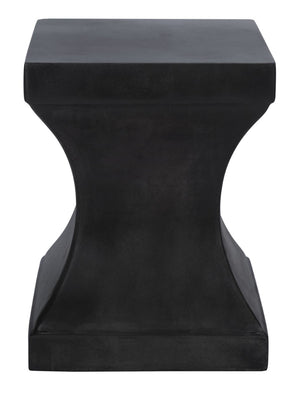 Safavieh CURBY Concrete Accent Stool - Stylish Industrial Chic for Indoor & Outdoor Spaces, Versatile Design Black VNN1002C